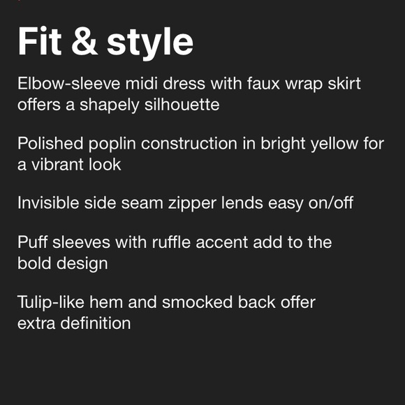 Puff Sleeve Faux Wrap Dress. Has pockets - Picture 5 of 8